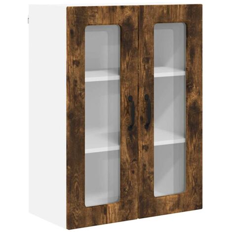 Meuble mural de cuisine，Armoire de cuisine avec étagère Chêne fumé 60 x 31 x 80 cm CFW13042
