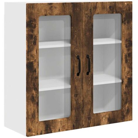 Meuble mural de cuisine，Armoire de cuisine avec étagère Chêne fumé 80 x 31 x 80 cm CFW62013