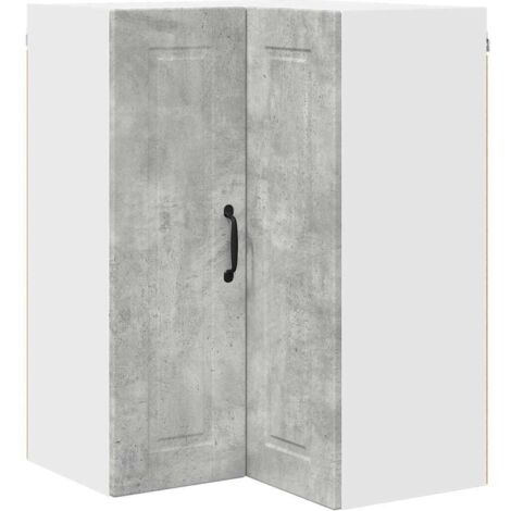 Meuble mural de cuisine，Armoire de cuisine avec étagère Gris béton 57 x 57 x 80 cm CFW36683