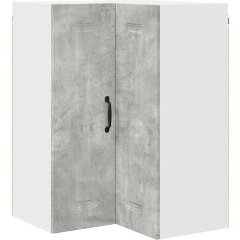 Meuble mural de cuisine，Armoire de cuisine avec étagère Gris béton 57 x 57 x 80 cm CFW74678