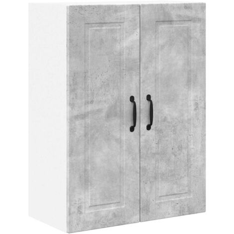 Meuble mural de cuisine，Armoire de cuisine avec étagère Gris béton 60 x 31 x 80 cm CFW20392