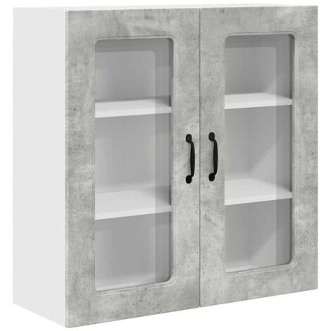 Meuble mural de cuisine，Armoire de cuisine avec étagère Gris béton 80 x 31 x 80 cm CFW55158