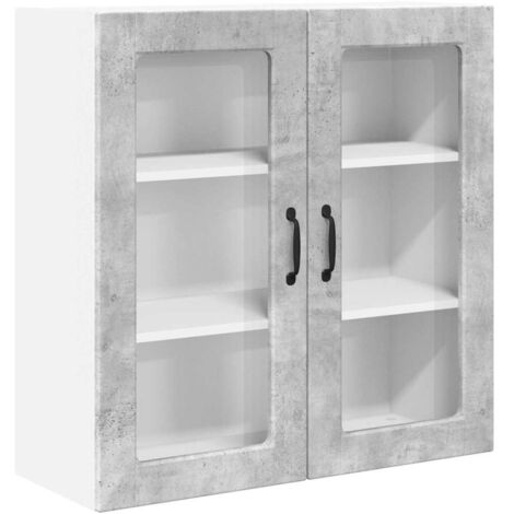 Meuble mural de cuisine，Armoire de cuisine avec étagère Gris béton 80 x 31 x 80 cm CFW58472