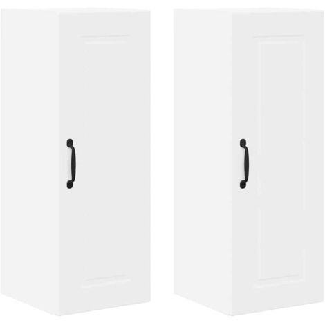 Meuble mural de cuisine，Armoire de cuisine avec porte 2 pcs Blanc 30 x 31 x 80 cm CFW14383
