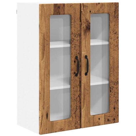 Meuble mural de cuisine，Armoire de cuisine avec porte Bois Ancien 60 x 31 x 80 cm CFW45232