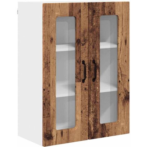 Meuble mural de cuisine，Armoire de cuisine avec porte Bois Ancien 60 x 31 x 80 cm CFW88135