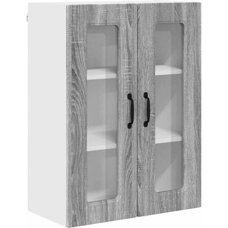 Meuble mural de cuisine，Armoire de cuisine avec porte Gris Sonoma 60 x 31 x 80 cm CFW21016