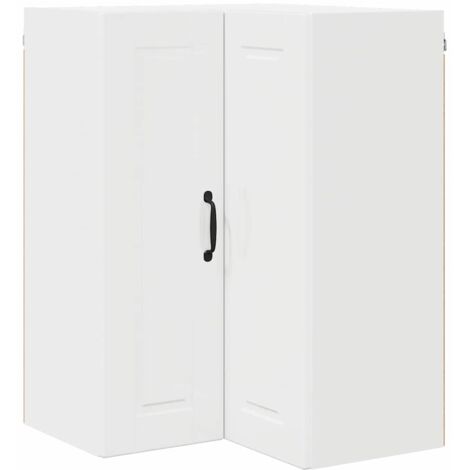 Meuble mural de cuisine，Armoire de cuisine Blanc brillant 57 x 57 x 80 cm CFW52655