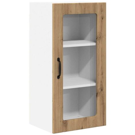 Meuble mural de cuisine，Armoire de cuisine Chêne artisanal 40 x 31 x 80 cm CFW14837