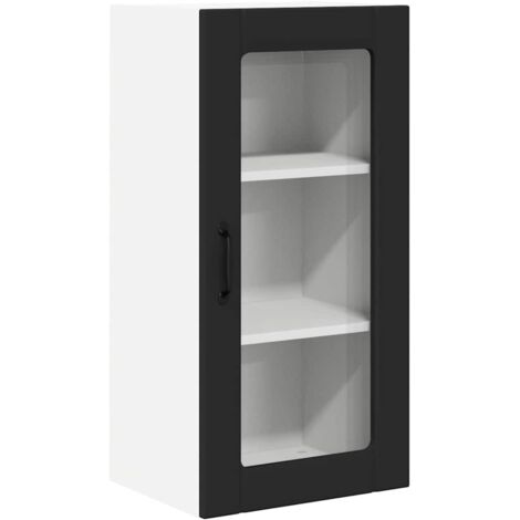 Meuble mural de cuisine，Armoire de cuisine Noir 40 x 31 x 80 cm Bois d'ingénierie CFW13056