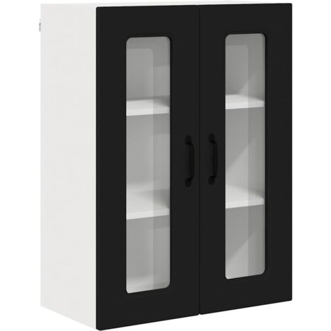 Meuble mural de cuisine，Armoire de cuisine Noir 60 x 31 x 80 cm Bois d'ingénierie CFW36487