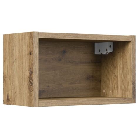 Meuble mural ouvert BRAZZA – 35 cm – Chêne clair – Finition artisan – À suspendre