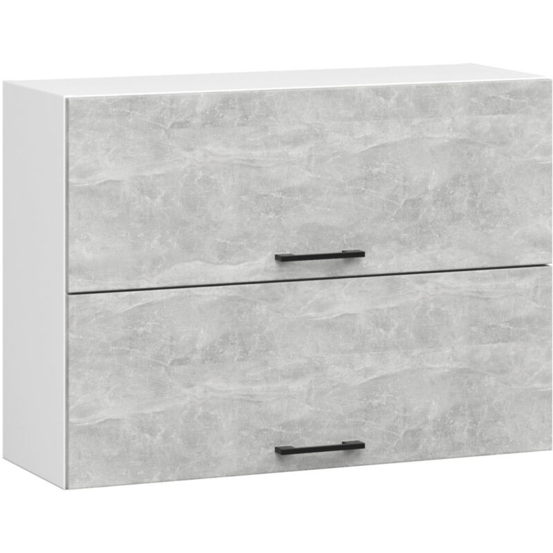 Armoires de cuisine haute Akord W80 oliwia G2 Blanc 80 cm 2 portes façade Béton 2 étagères 80x30x58 cm