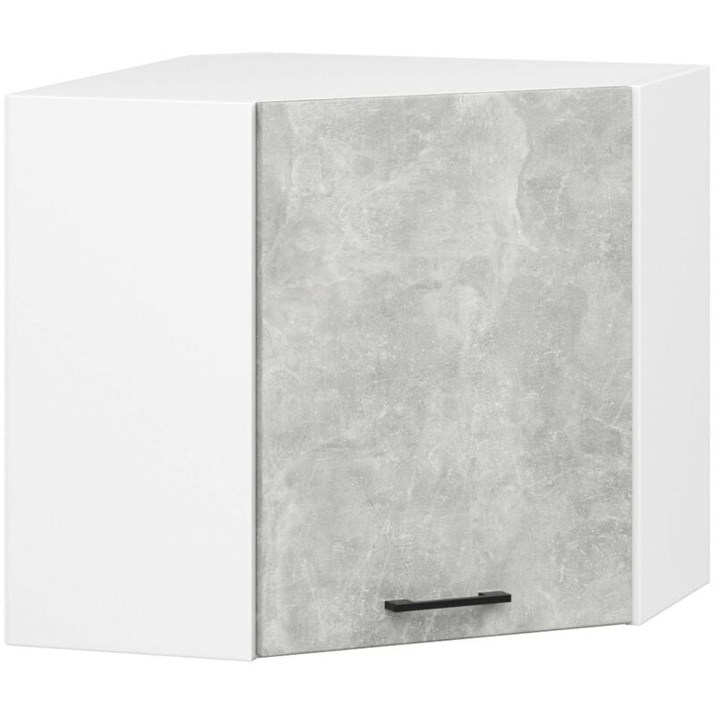 Armoires de cuisine Akord d'angle haute W60 oliwia Blanc 60 cm 1 porte façade Béton 2 étagères 60x30x58 cm