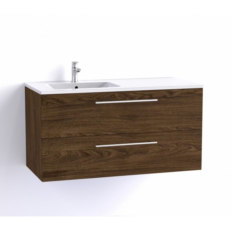 Sanitaire - Meuble neptune Héritage Chêne 100 cm décalé - sans miroir