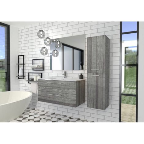 Meuble NEPTUNE Storm 100 cm  Centré - Miroir Slim