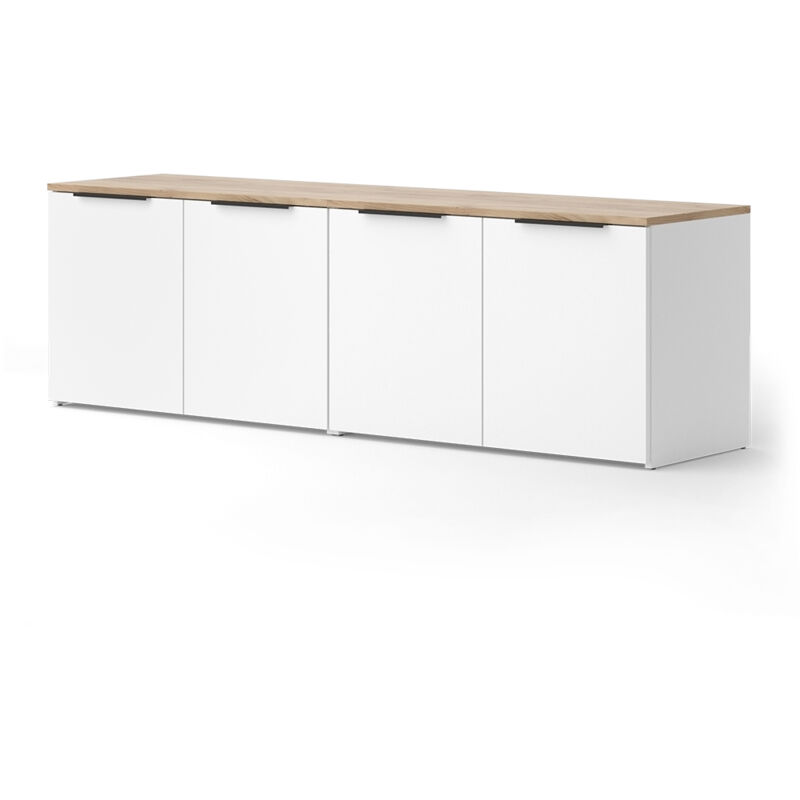 Vicco - Meuble-paroi Wido, Blanc/Sonoma, 2 pièces