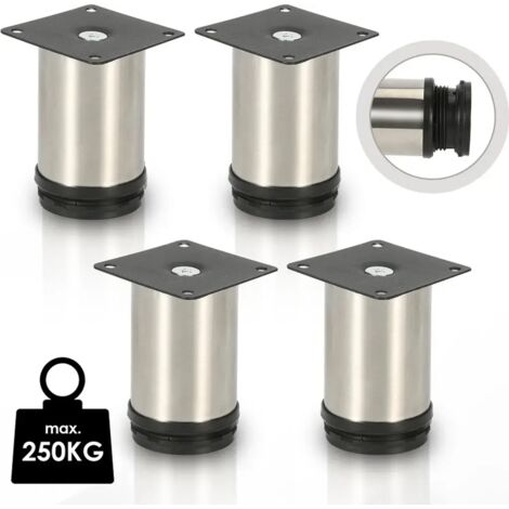 Meuble Pied Pied Commode, Placard Réglable Acier Inoxydable 100mm 4pcs