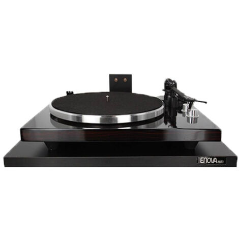 Meuble platine vinyle noir – Murale – Dimensions 60x40x30cm – Design moderne pour audiophiles – Compatible avec platines standards