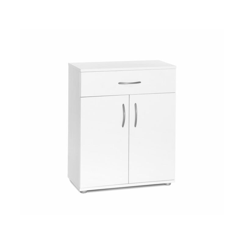 Meuble blanc 57x69x29 cm avec deux portes, une étagère et un tiroir - Dalia