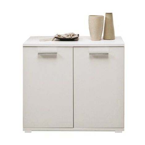 Meuble polyvalent Frêne blanc en bois mélaminé L.90xH.80xP.45 cm