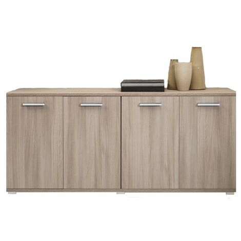 Meuble polyvalent meuble de salon en bois mélaminé orme 180x45xh.80 cm