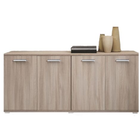 Meuble polyvalent meuble de salon en bois mélaminé orme 180x45xh.80 cm