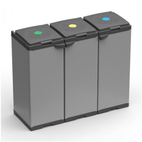 Meuble De Tri Sélectif MONGARDI 7818C04 - Dimensions 68x39.5x85 Cm, En PVC - Bac De Recyclage Pour Cuisine, Bureau