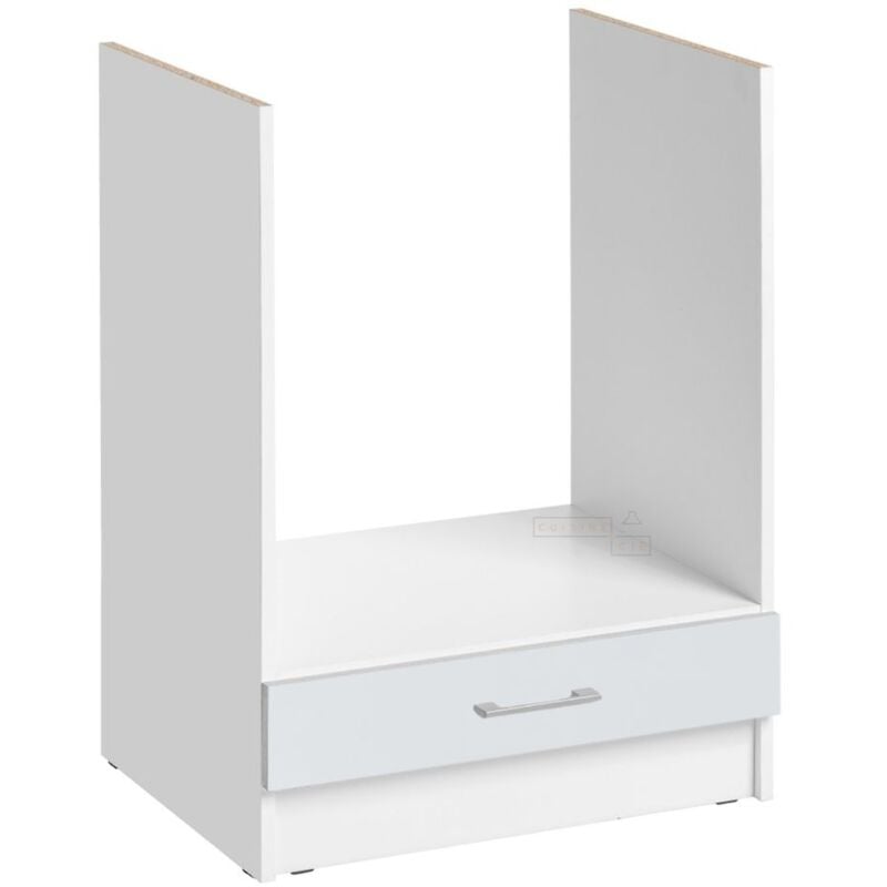 Cuisineandcie - Meuble pour four encastrable Eco Blanc Brillant l 60 cm