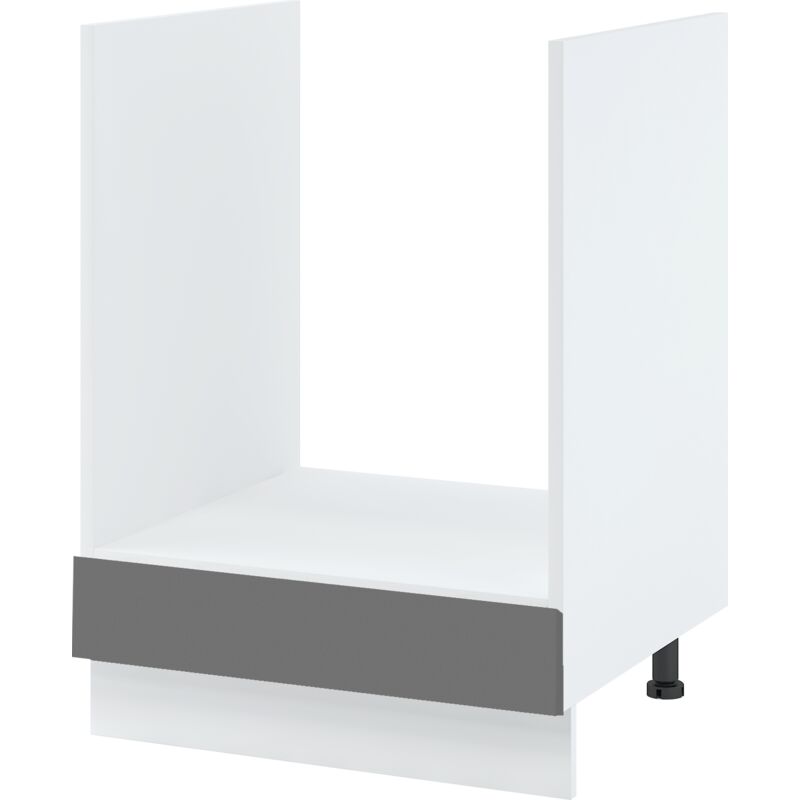 Cuisineandcie - Meuble pour four encastrable Lovia Gris Mat 1 tiroir l 60 cm Type de façade: Porte avec poignée intégrée