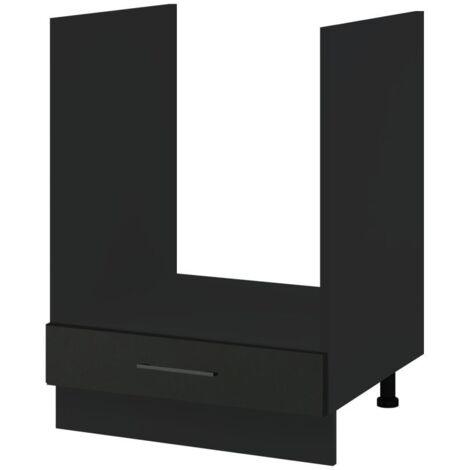 Meuble pour four encastrable Lovia Noir Mat 1 tiroir L 60 cm