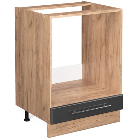 Meuble pour four Fame-Line, Anthracite Haute brillance, 60 cm sans plan de travail, Vicco