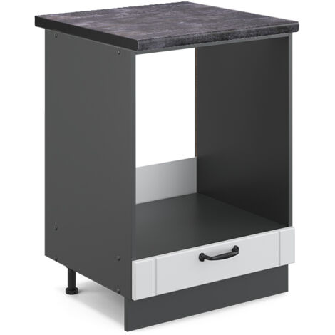 Meuble pour four Fame-Line, Blanc campagne, 60 cm , PT Anthracite, Vicco