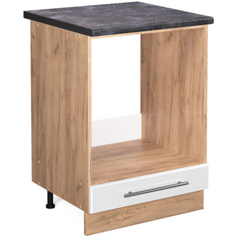 Meuble pour four Fame-Line, Blanc Haute brillance, 60 cm , PT Anthracite, Vicco