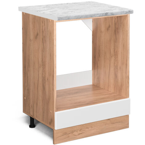 Meuble pour four R-Line, Blanc Haute brillance, 60 cm PT Marbre, Vicco