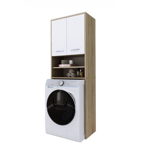 meuble machine a laver 64x50x98 cm 1 étagère bois sonoma