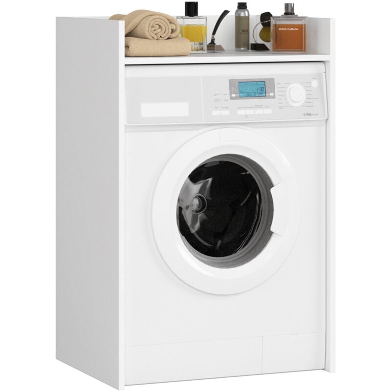 Akord - Meuble pour lave-linge fin Blanche 64 cm 1 étagère 64x50x98 cm