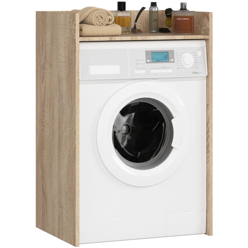 Akord - Meuble pour lave-linge fin Chêne Sonoma 64 cm 1 étagère 64x50x98 cm
