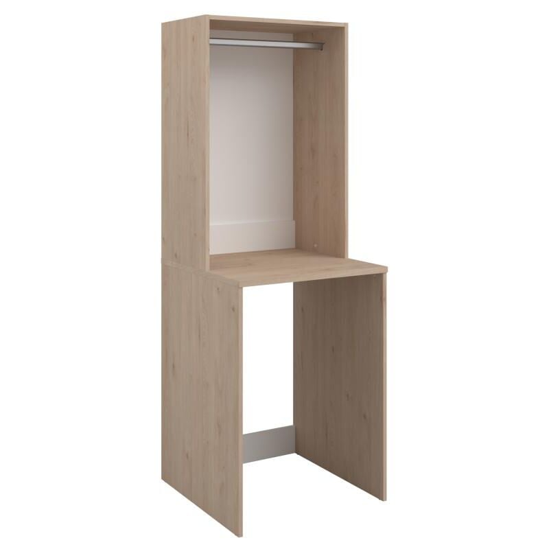 Meuble pour machine à laver avec penderie - Naturel clair - L65 x H184 cm - erkano