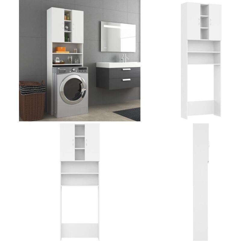 Meuble pour machine à laver Blanc 64x25,5x190 cm - meuble pour machine à laver - meubles pour machine à laver - Home & Living