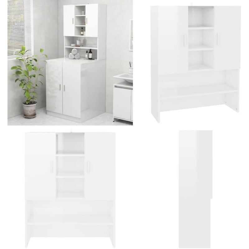 Meuble pour machine à laver Blanc brillant 70,5x25,5x90 cm - meuble pour machine à laver - meubles pour machine à laver - Home & Living