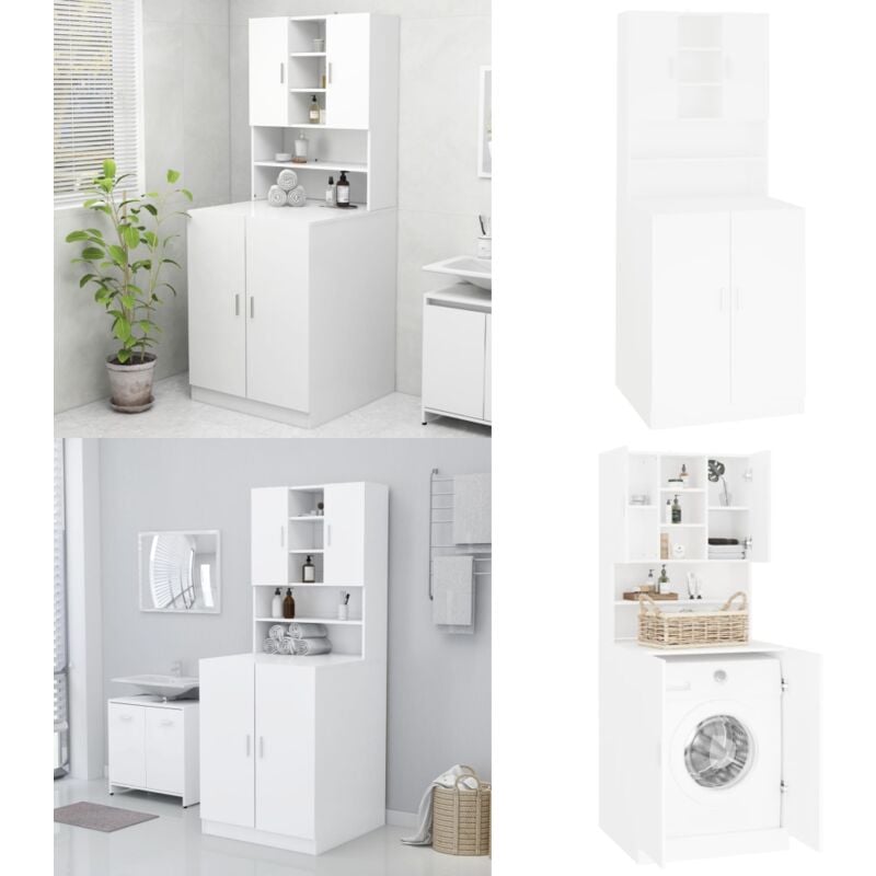 Vidaxl - Meuble pour machine à laver Blanc - meuble pour machine à laver - meubles pour machine à laver - Home & Living