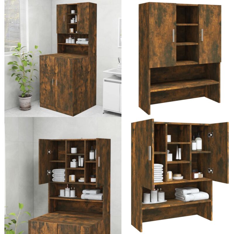 Meuble pour machine à laver Chêne fumé 70,5x25,5x90 cm - meuble de machine à laver - meubles de machine à laver - Home & Living