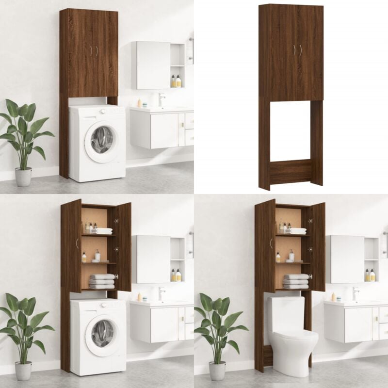 Meuble pour machine à laver Chêne marron 64x25,5x190 cm - armoire de machine à laver - armoires de machine à laver - Home & Living