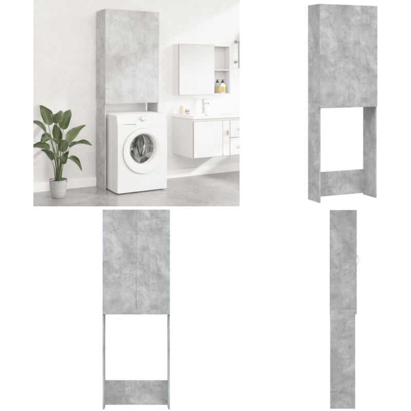 Meuble pour machine à laver Gris béton 64x25,5x190 cm - meuble pour machine à laver - meubles pour machine à laver - Home & Living