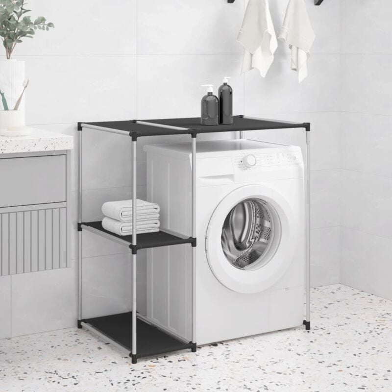 Meuble pour machine à laver, Meuble pour wc sur la machine à laver noir 87x55x90,5 cm ASAF45186 design in
