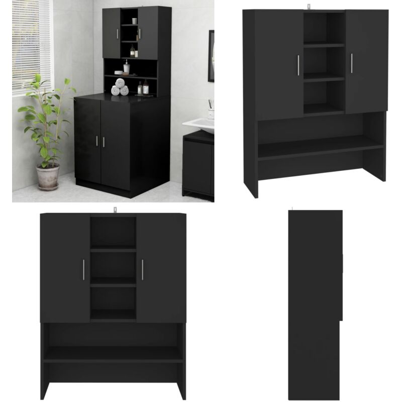 Meuble pour machine à laver Noir 70,5x25,5x90 cm - meuble pour machine à laver - meubles pour machine à laver - Home & Living