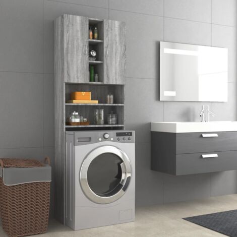 Meuble pour machine à laver Sonoma gris 64x25,5x190 cm CFW10302