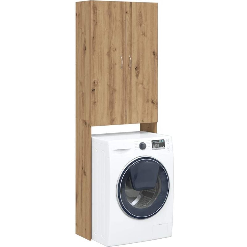 Meuble pour machine à laver,Armoire de salle de bain,Meuble de salle de bain chêne artisanal 64x25,5x190 cm FR222346 design in