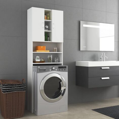 Meuble pour machine à laver，Meuble pour lave-linge Blanc 64x25,5x190 cm CFW715863